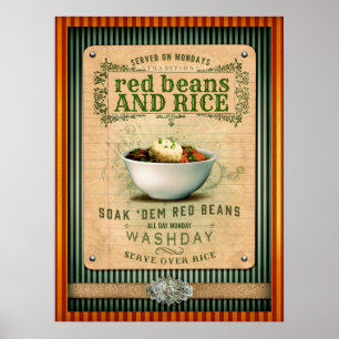 Rote Bohnen und Reis New Orleans Cajun Poster