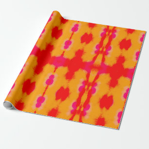 Rote Boho-Mode. Perserteppich. Wasserfarbenschicht Geschenkpapier