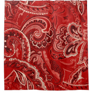 Rote Boho schicke Retro Hippie-Paisley-Bandanna Duschvorhang