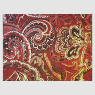 Rote Boho schicke Retro Hippie-Paisley-Bandanna Seidenpapier