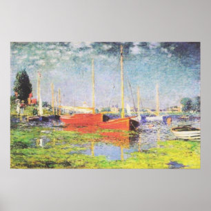 Rote Boote in Argenteuil von Claude Monet Poster