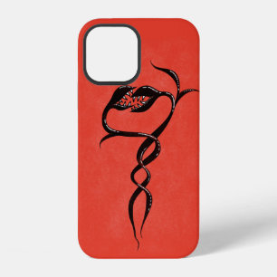 Rote böse Schlangen-Fantasy-Kreatur-Goth iPhone 12 Hülle