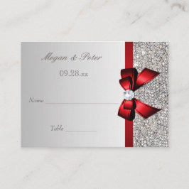 Rote Bow-Sitzkarten für Hochzeitstiche Platzkarte