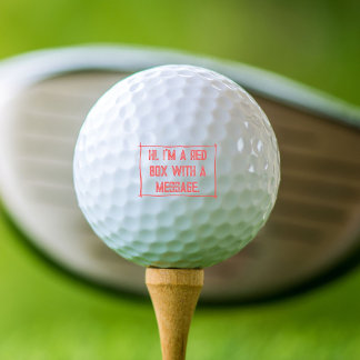 Rote Box mit Meldung Golfball