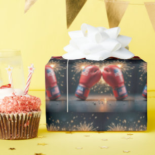 Rote Boxhandschuhe für USA 250. Geburtstag Geschenkpapier