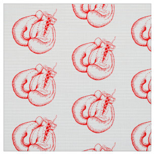 ROTE BOXING GLOVES SPORTS PATTERN STOFF