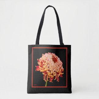 Rote & Braune Mum All-Over-Print-Tasche