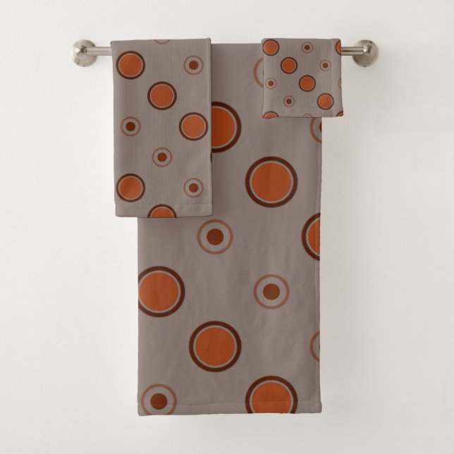 Rote, braune und rostfreie Punkte Badhandtuch Set (Insitu)