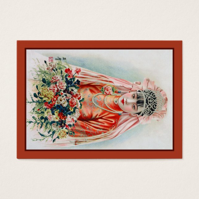 Rote Braut bei chinesischer Hochzeit in Shanghai (Vorderseite)