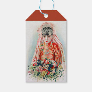 Rote Braut bei chinesischer Hochzeit in Shanghai Geschenkanhänger