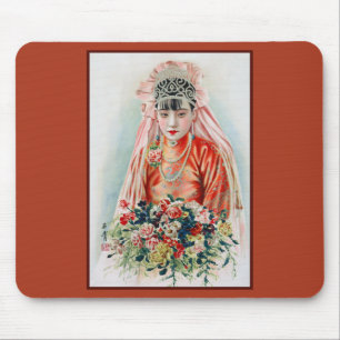 Rote Braut bei chinesischer Hochzeit in Shanghai Mousepad