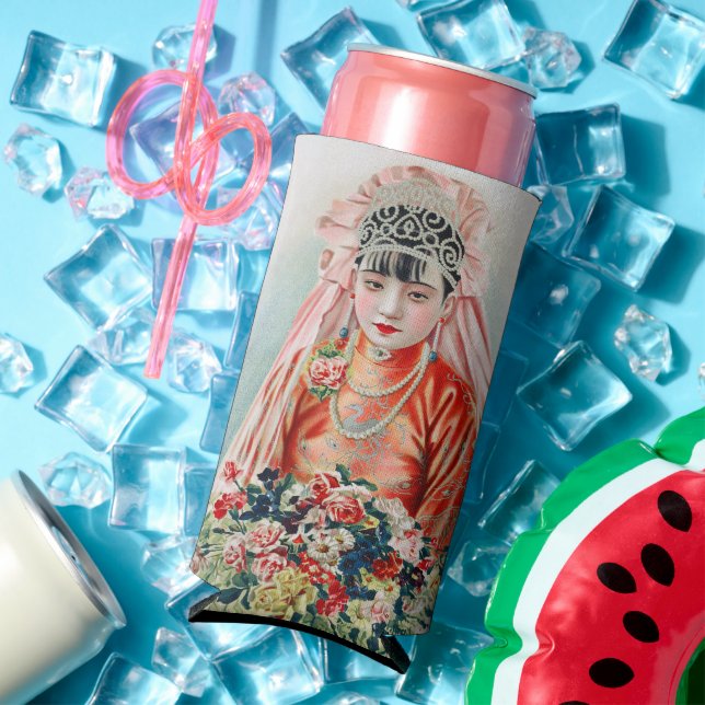 Rote Braut bei chinesischer Hochzeit in Shanghai Selters Dosenkühler (In Situ Sommer)