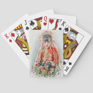 Rote Braut bei chinesischer Hochzeit in Shanghai Spielkarten