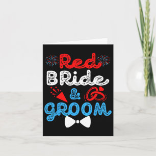 Rote Braut und Groom Funny Wedriage Party 4 Karte