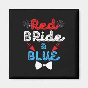 Rote Braut und Groom Funny Wedriage Party 4 Magnet