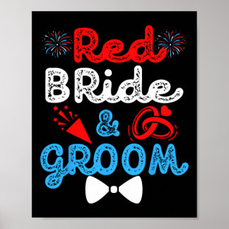 Rote Braut und Groom Funny Wedriage Party 4 Poster