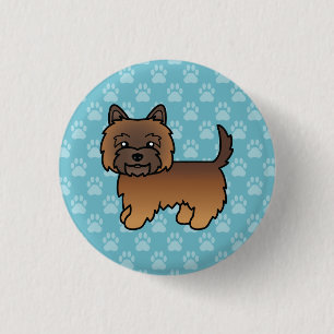 Rote Brindle-Cairn-Terrier-Hund-Illustration auf B Button