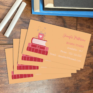 Rote Bücher Tutor Orange Standard Visitenkarten Visitenkarte