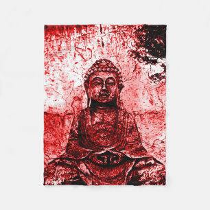 Rote Buddha-Schmutz-Kunst-Decke Fleecedecke