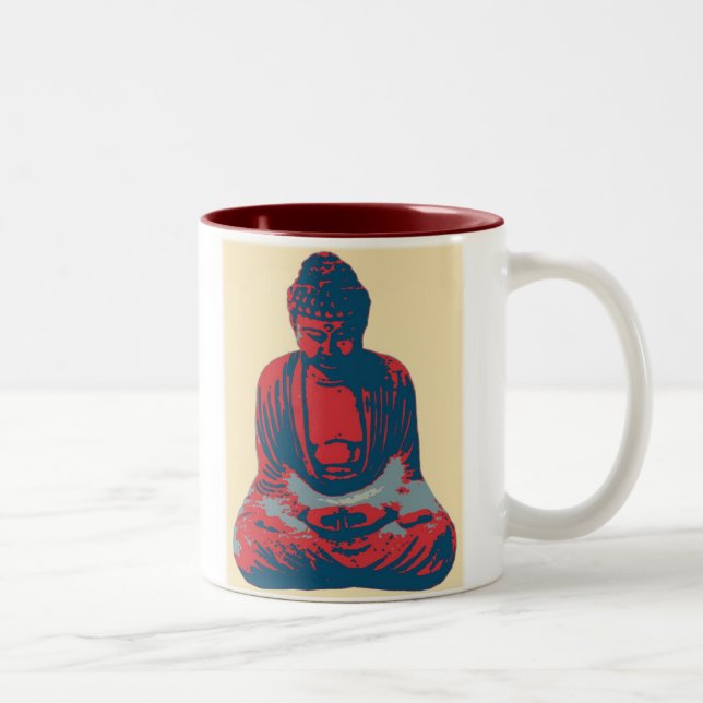 Rote Buddha-Tasse Zweifarbige Tasse (Rechts)