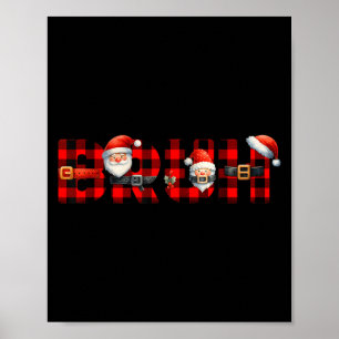 Rote Buffalo-Kariert-Bruh-Weihnachten-Xmas-Pyjamas Poster