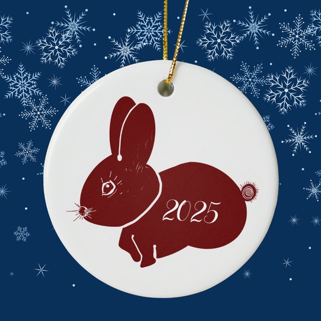 Rote Bunnies 2025 Keramik Ornament (Von Creator hochgeladen)