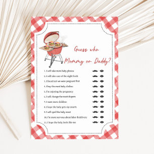 Rote Burger BBQ Baby Shower Rate-mal-Spiel