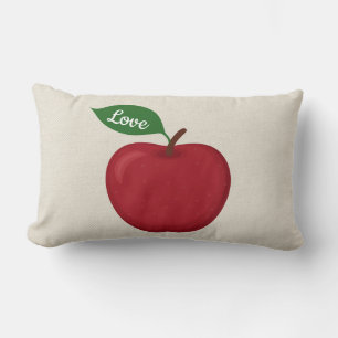 Rote Burgunder-Apfel-Liebe Beige / Creme / Hellgra Lendenkissen