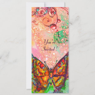 ROTE BUTTERFLY PINK FUCHSIA GOLD Floral Sweet 16 Einladung