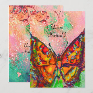 ROTE BUTTERFLY PINK FUCHSIA GOLD GLITZERN Sweet 16 Einladung