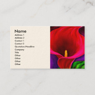 Rote Cala-Lilien-Blumen-Malerei-Kunst - multi Visitenkarte