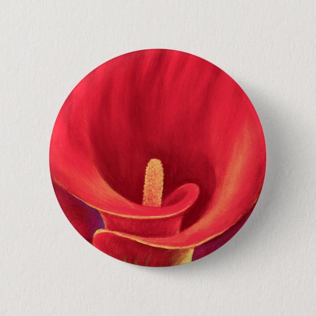 Rote Cala-Lilien-tropische Blumen-Kunst - multi Button (Vorderseite)