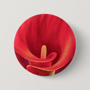 Rote Cala-Lilien-tropische Blumen-Kunst - multi Button