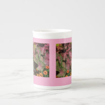 Rote Caladium-Tasse Teekanne