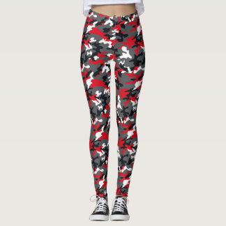 Rote Camouflage-Leggings Leggings