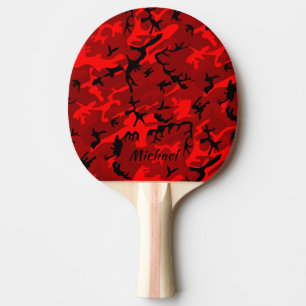 Rote Camouflage - Personalisiert Tischtennis Schläger