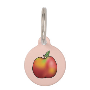 Rote Cartoon-Apfel auf Rosa & Infos zu Haustieren Haustiermarke