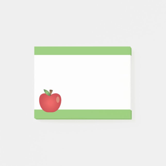 Rote Cartoon-Apfel Post-it Klebezettel (Vorderseite)