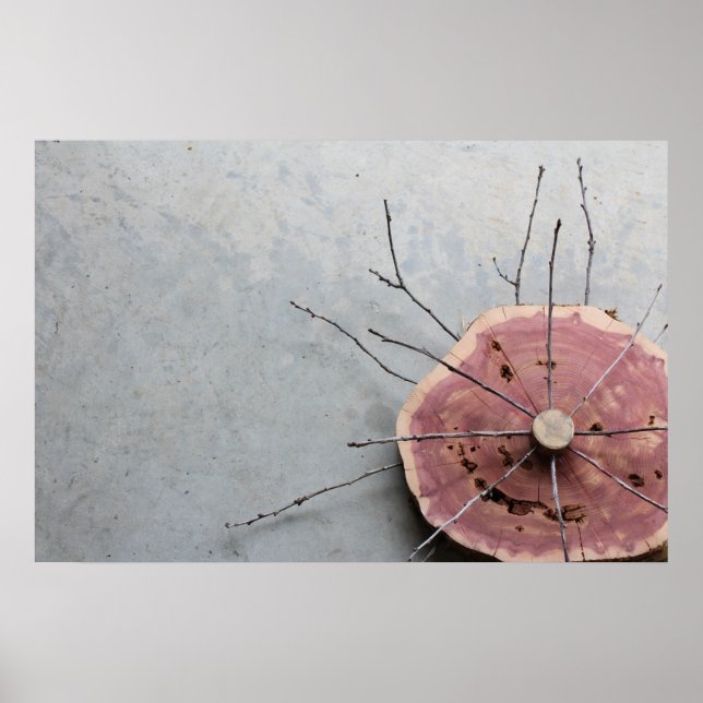 Rote Cedar Naturkunst Bildhauerei Oblique Öko Poster (Vorne)