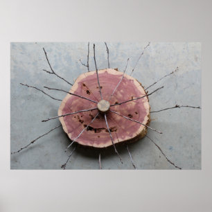 Rote Cedar Naturkunst Bildhauerei zentriert Poster