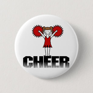 Rote Cheerleader-T - Shirts und Geschenke Button