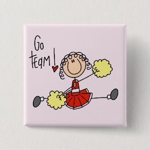 Rote Cheerleader T-Shirts und Geschenke Button