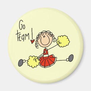 Rote Cheerleader T-Shirts und Geschenke Magnet