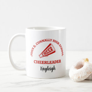 Rote Cheerleaderin der High School personalisiert Kaffeetasse