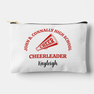 Rote Cheerleaderin der High School personalisiert Zubehörtasche