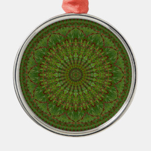 Rote Chile-Weihnachtsmandala-Verzierung Ornament Aus Metall