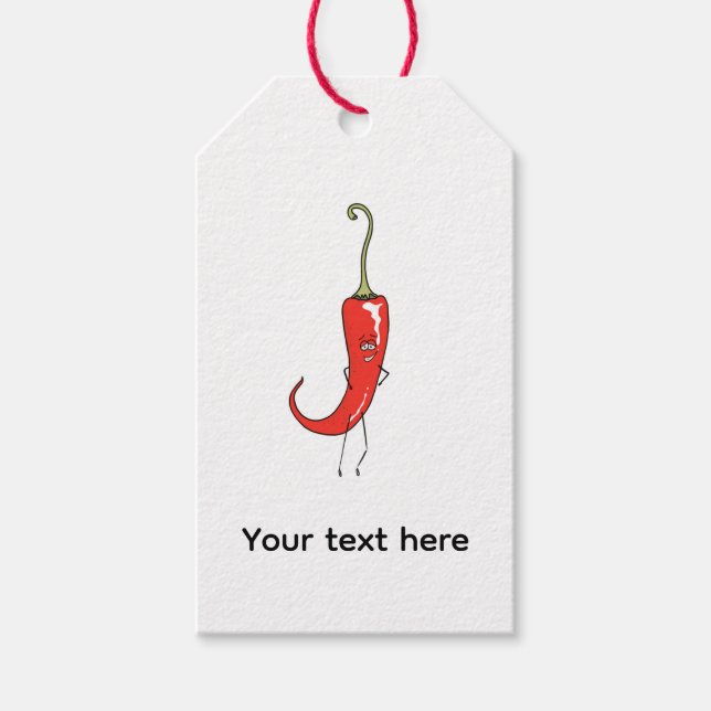 Rote Chili-Hitze lustig Geschenkanhänger (Vorderseite)