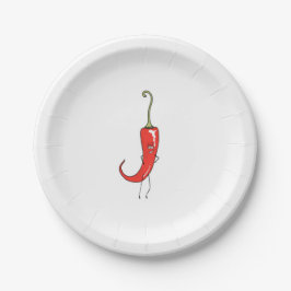 Rote Chili-Komödie Pappteller