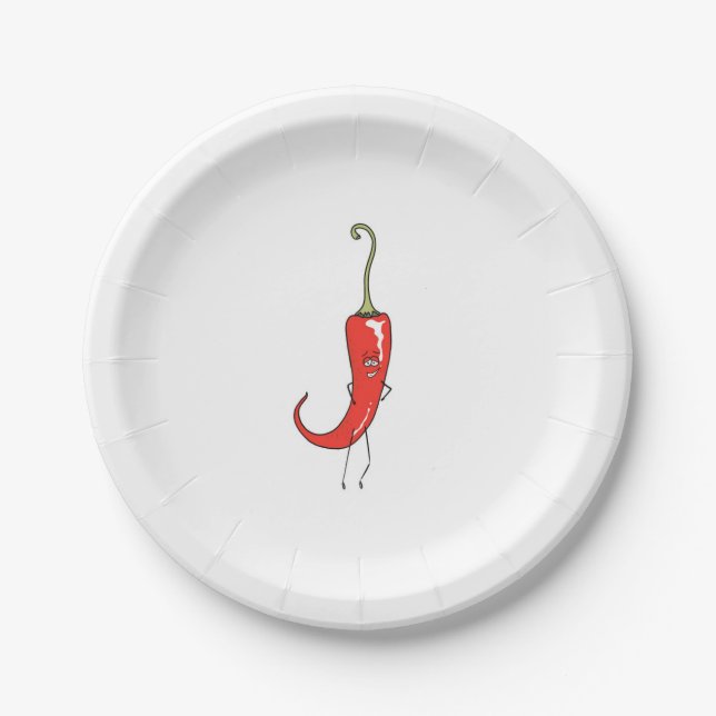 Rote Chili-Komödie Pappteller (Vorderseite)