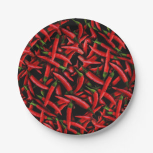 Rote Chili Paprika Pappteller